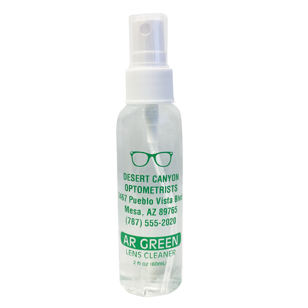 AR Green Lens Cleaner 2oz spray bottle - Personalized