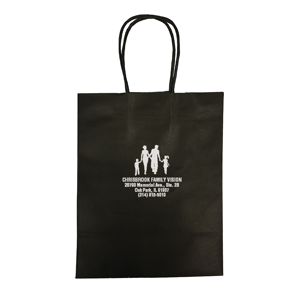 Black Kraft Paper Bag - Imprinted