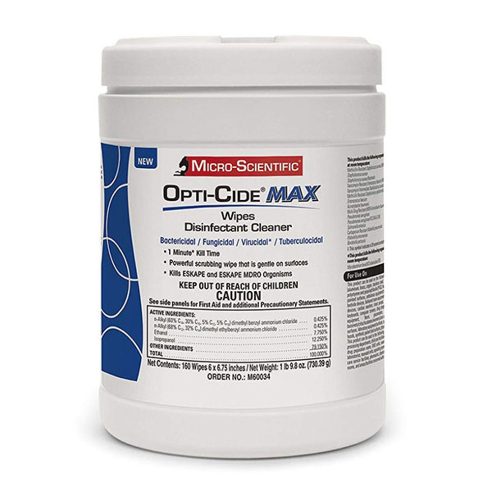 Disinfecting Opticide Max Wipes 6 X 6.75 160 CT