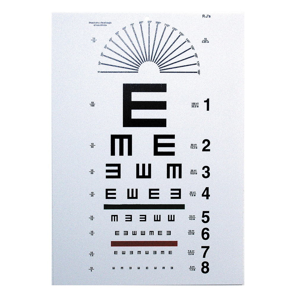Tumbling E Eye Chart - 10' Distance