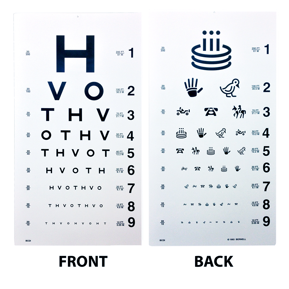 HOTV Eye Chart - 20' Distance