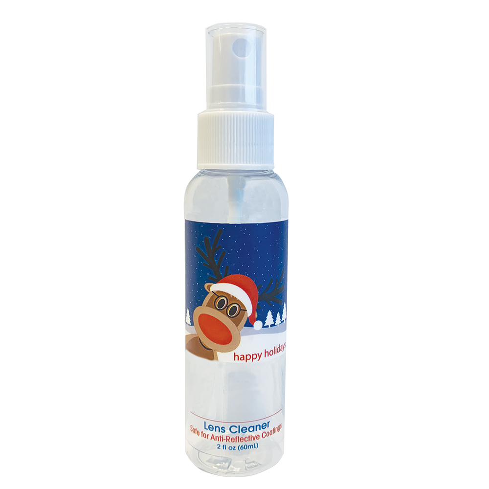 2oz Happy Holidays Reindeer Cleaner - Non-imprinted
