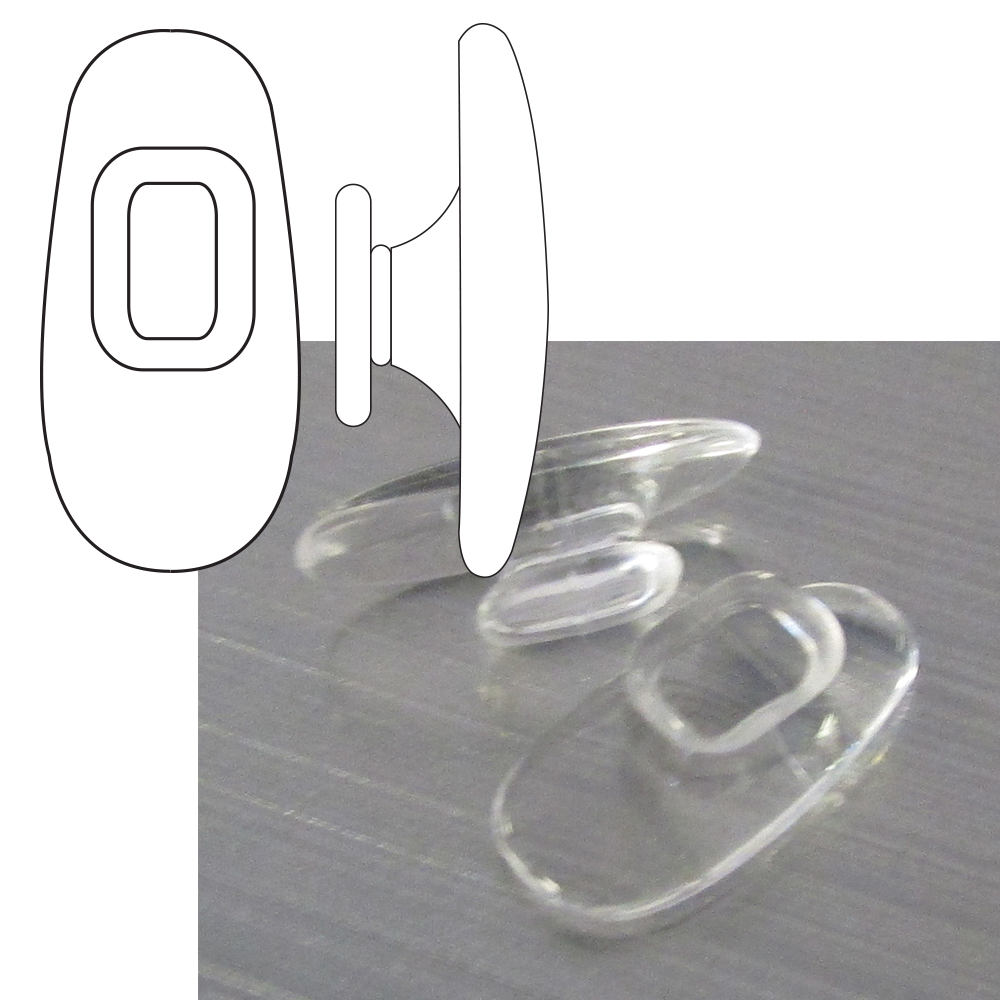 Soft Silicone Nosepad - Oval Monopad A/T Base - 25 pair pack