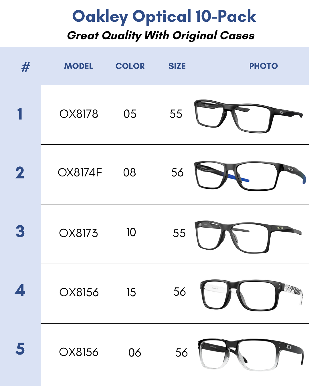 OAKLEY OPTICAL 10-PACK for Men