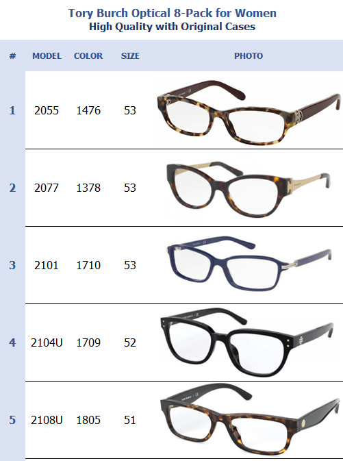 Tory Burch Optical 8-Pack