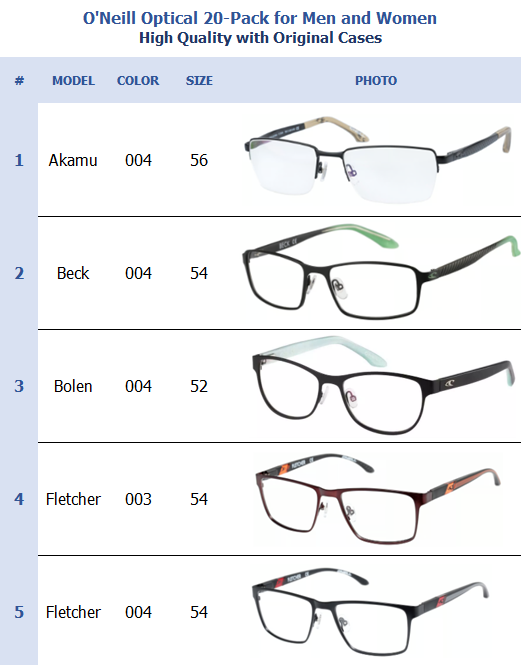 O'Neill Optical 20-Pack