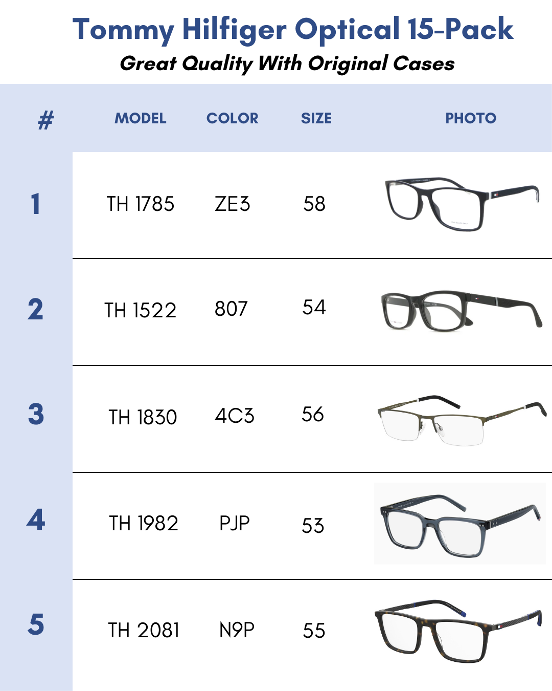 Tommy Hilfiger Optical 15-Pack