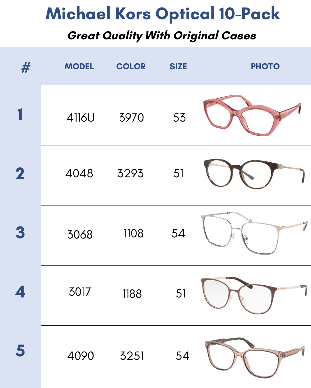 Michael Kors 10-Pack Optical Women
