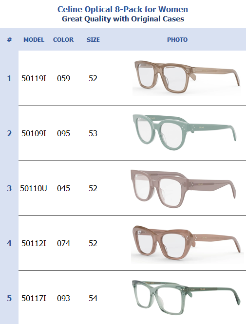 Celine Optical 8-Pack for Women