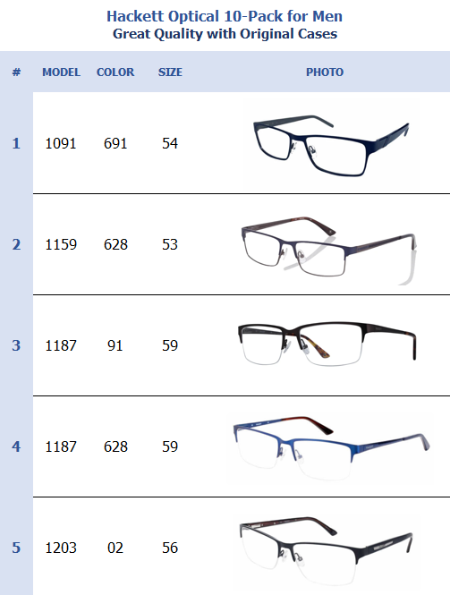 Hackett Optical 10-Pack for Men