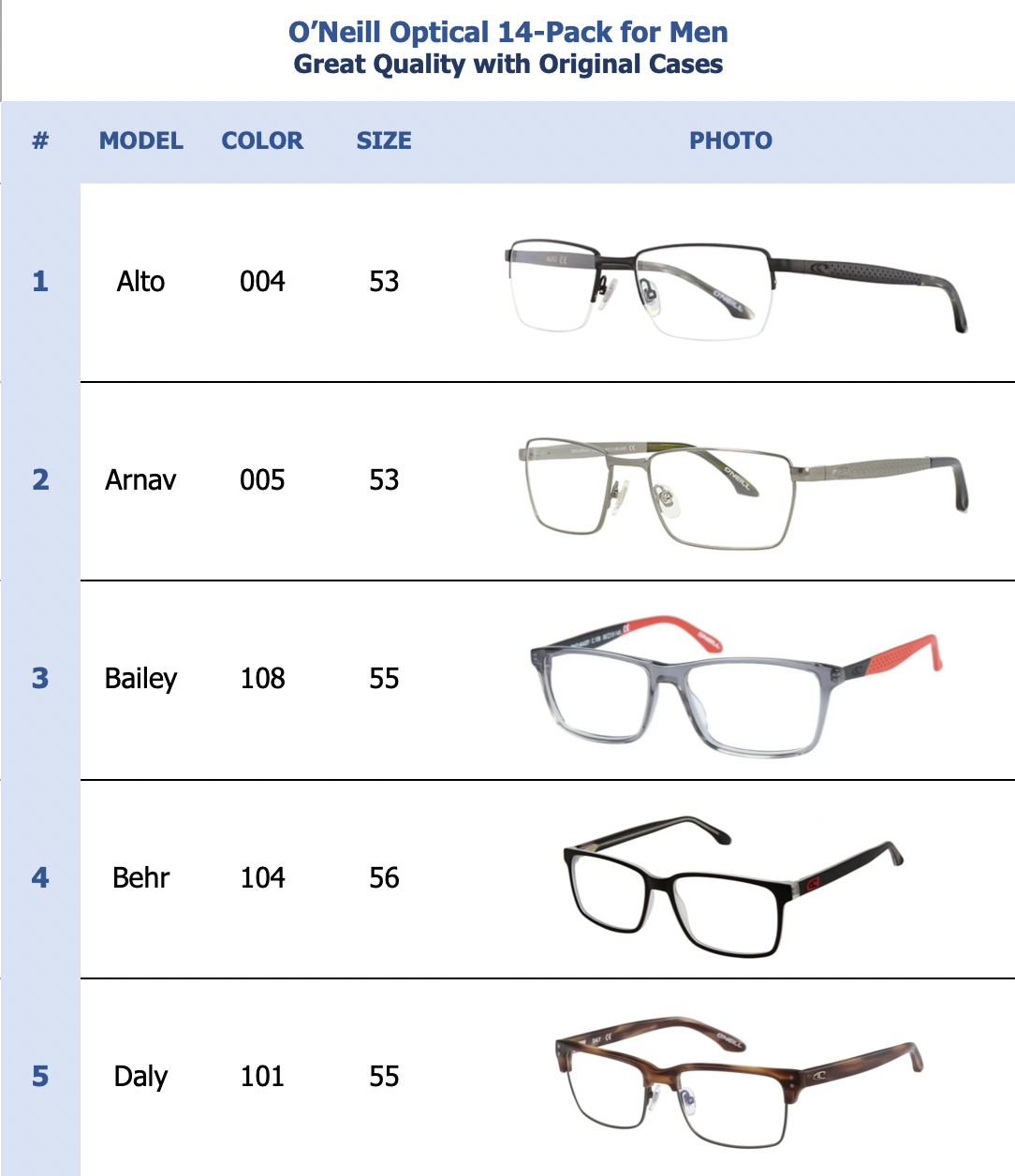 O'Neill Optical 14-Pack for Men