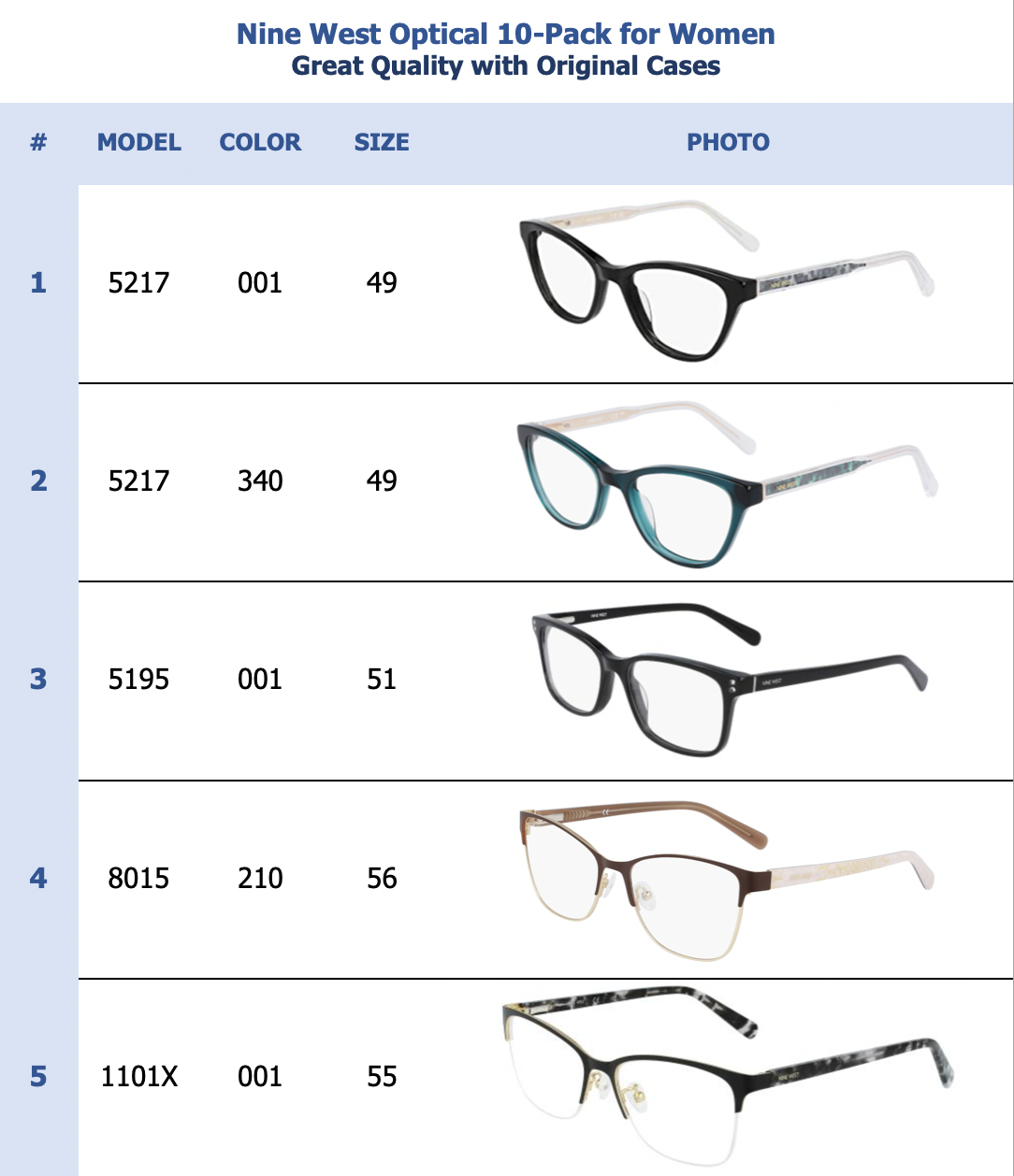 Nine West Optical 10-Pack for Women
