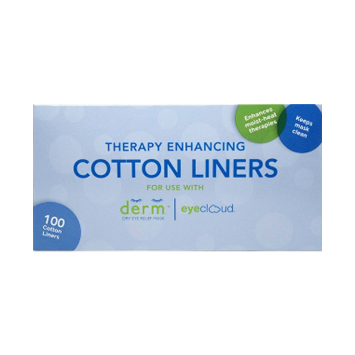 Replacement Cotton Liners for D.E.R.M. & EyeCloud – 100 Count (Mask Not Included)