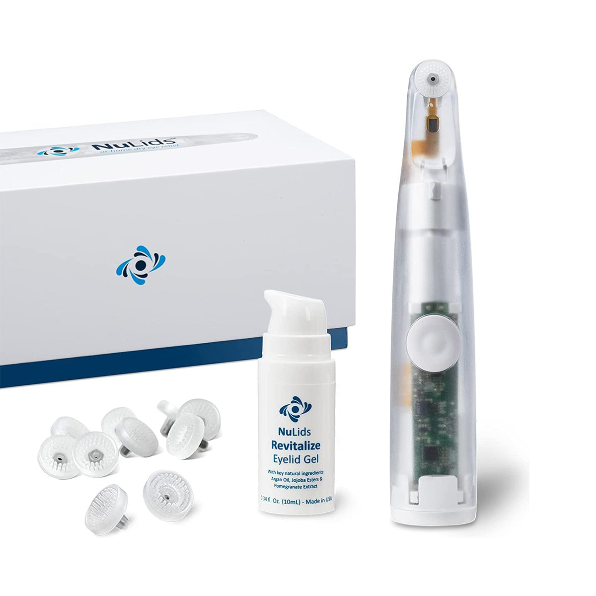 NuLids All Natural At-home Eye Treatment ( 1 Device + 30 Tips + 1 Applicator Gel Included)