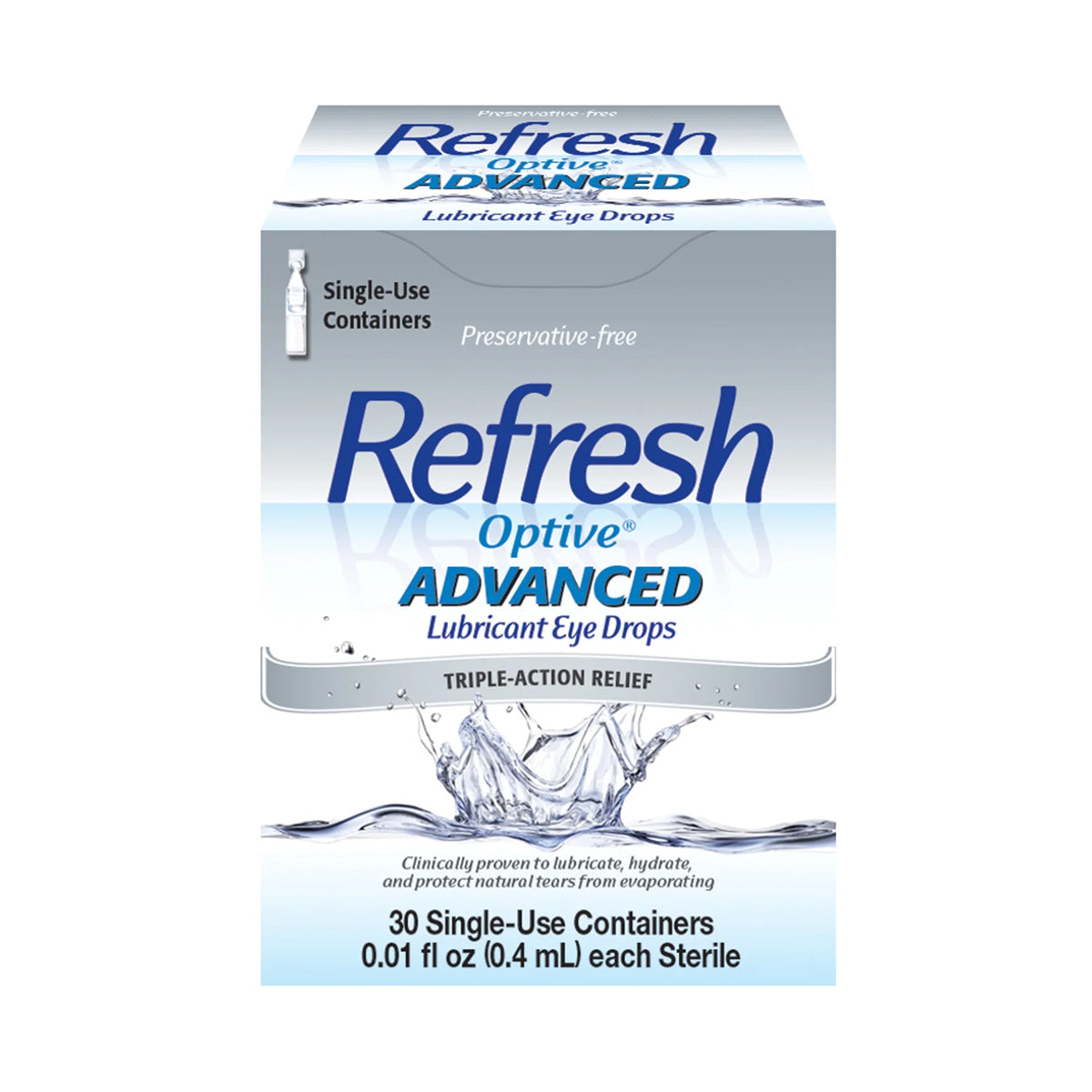 Refresh Optive® Advanced Preservative-Free Lubricant Eye Drops (30 Single-Use Vials)