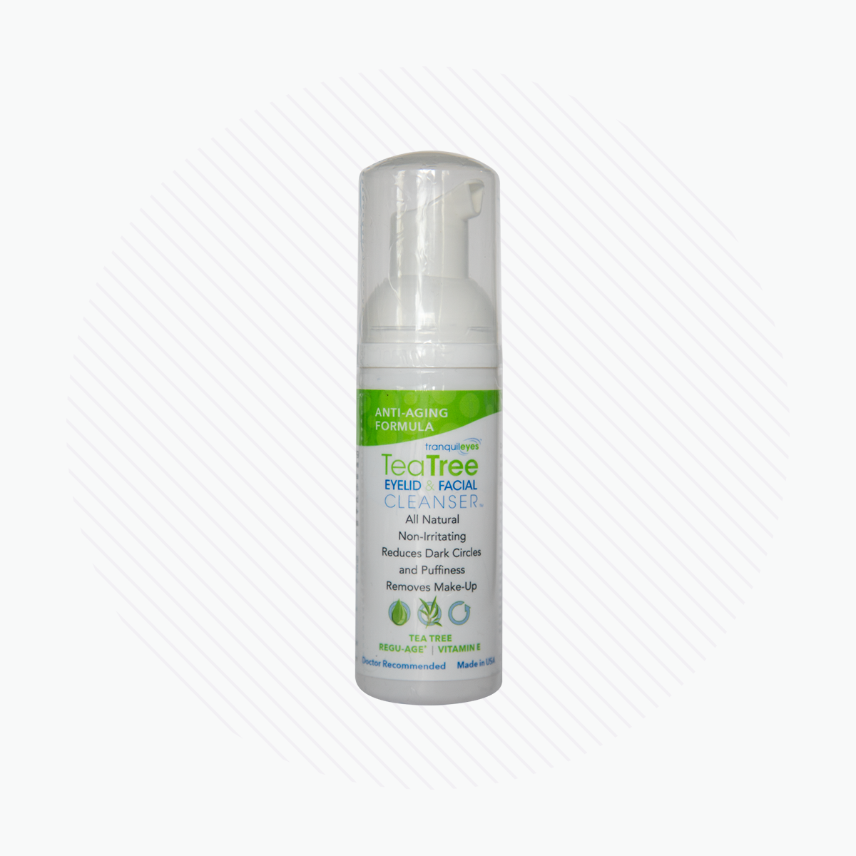 TranquilEyes Age-Defying 1% Tea Tree Eyelid & Facial Cleanser – Reduces Dark Circles & Puffiness, Hydrating & Soothing Formula