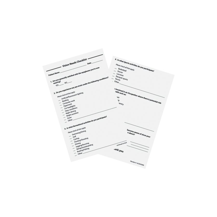 Vision Needs Checklist