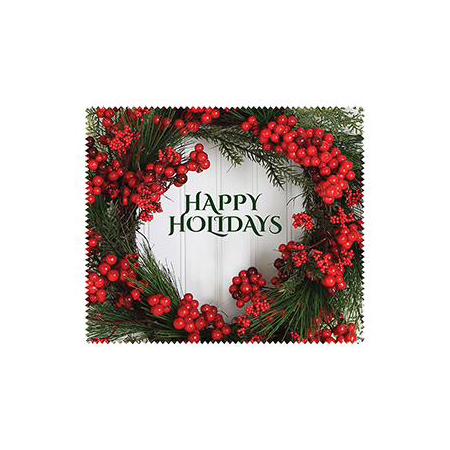 Happy Holidays Wreath (bag of 100 cloths)