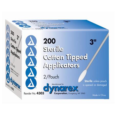 Cotton Tipped Applicators 3 2/pk, 200 per box