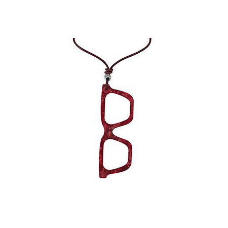 Necklace - Brown/Red Multi - Square