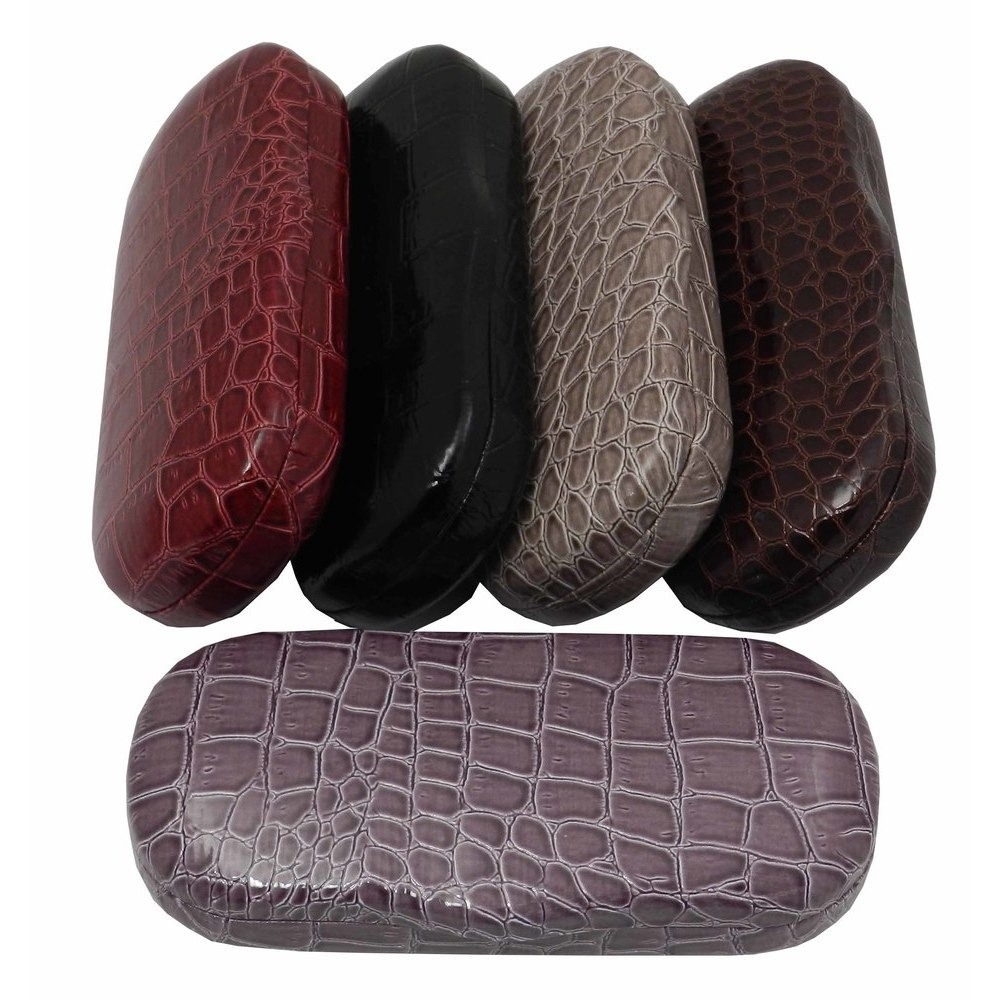 Glossy Croc Med Clamshell Blk, Red, Purple, Brn, Taupe
