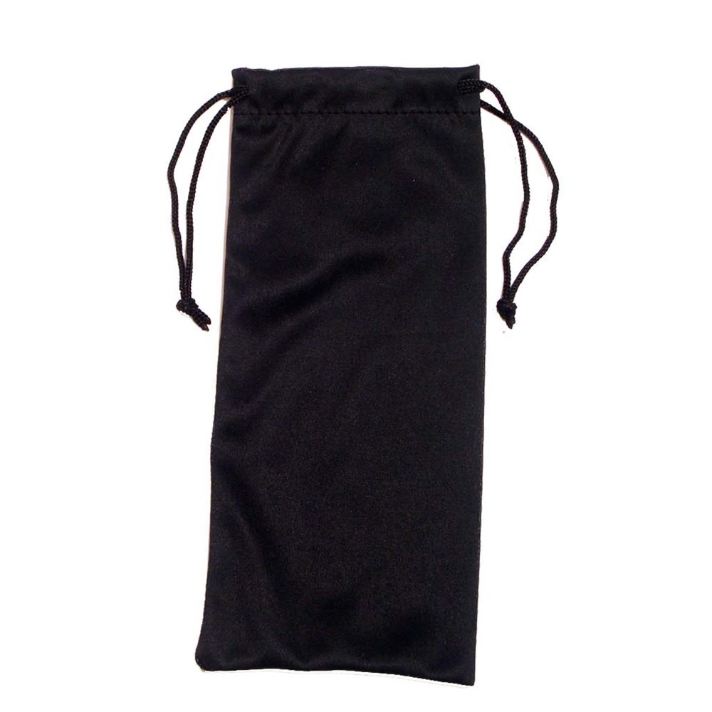 Drawstring Bag Black Microfiber